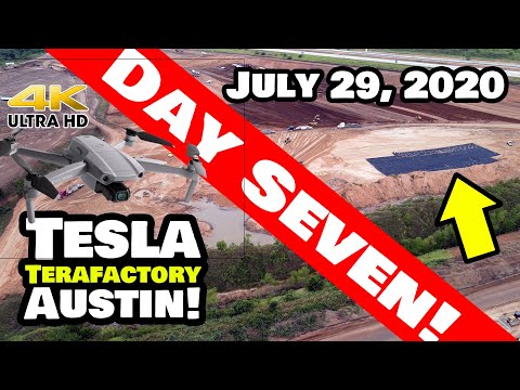 Tesla Gigafactory Austin 4k 7/29/20 - Tesla Terafactory Austin - Exploration of North & West Regions