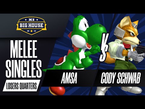aMSa (Yoshi) vs Cody Schwab (Fox) - Melee Singles Losers Quarters - The Big House 11