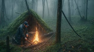 CAMPING HEAVY RAIN in the forest || RELAXING CAMPING HEAVY RAIN