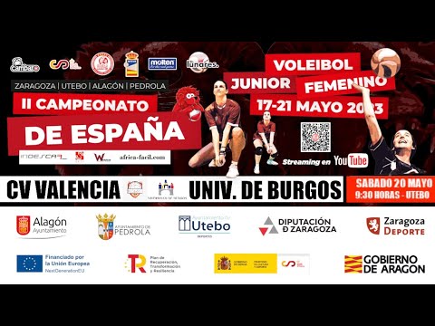 Emisión en directo del Campeonato España Juvenil Femenino 2023: CV Valencia - Universidad de Burgos