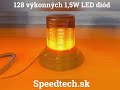 LED maják - oranžový / 128x1,5W LED / 9-30V / ECE R65 / magnet (ø 190x157mm) - Video Youtube