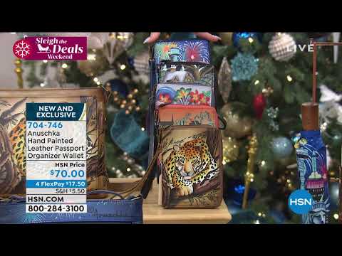 Anuschka Hand Painted Leather Passport Organizer Wallet