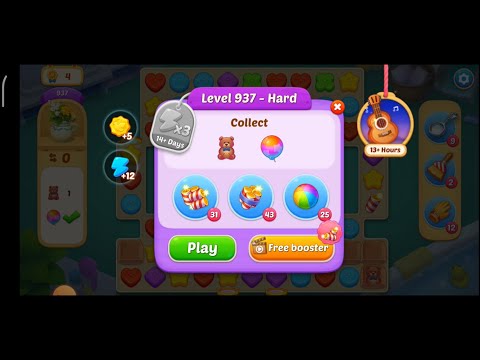 Matchington Mansion Level 937 - Hard Level - My No Booster Level / iOS/Android