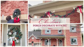 Christmas Porch Decorate with Me | Christmas Porch Decor Ideas