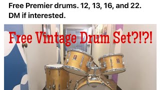 Video thumbnail for Free Vintage Drum Set? Vintage Premier Resonator Drum set 12,13,14, 20 by Shawn's Drum Cave
