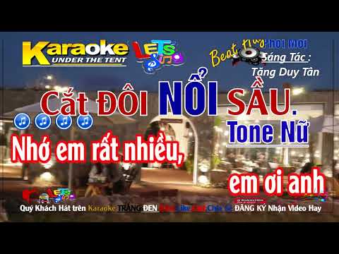 Karaoke Cắt ĐÔI NỔI SẦU Tone Nữ Nhạc Sống Rumba Mới Nhất 2024 Chữ To Dễ Hát