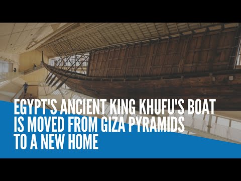 Egypt's ancient King Khufu's Boat is moved from Giza pyramids to a new home
