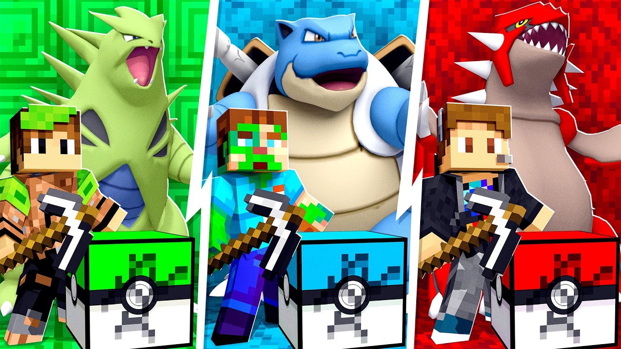 One Color POKEMON Lucky Block RACE in Minecraft