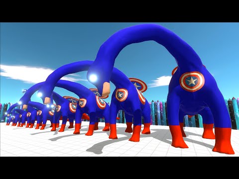 EVOLUTION OF CAPTAIN AMERICA BRACHIOSAURUS DEATH RUN - Animal Revolt Battle Simulator