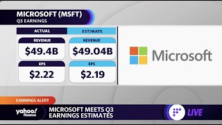 Microsoft meets third-quarter earnings estimates