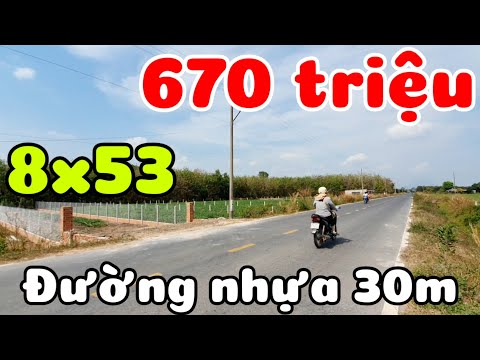 Bán đất 8x53 có thổ cư mặt tiền đường nhựa 30m giá 670 triệu gần Tỉnh lộ 786 ở Long Chữ Tây Ninh
