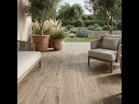 Dalle extérieur effet bois Upala marron 2.0 R11 40x120 cm