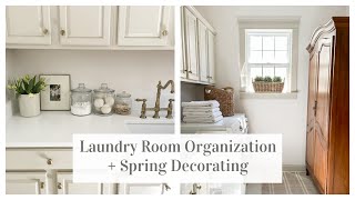LAUNDRY ROOM ORGANIZATION + SPRING DECORATING | LAUNDRY ROOM TOUR