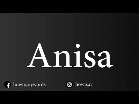 How To Pronounce Anisa