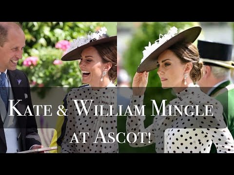 Kate & William Mingle at Ascot | Pays Tribute to Diana in Polka Dot Dress