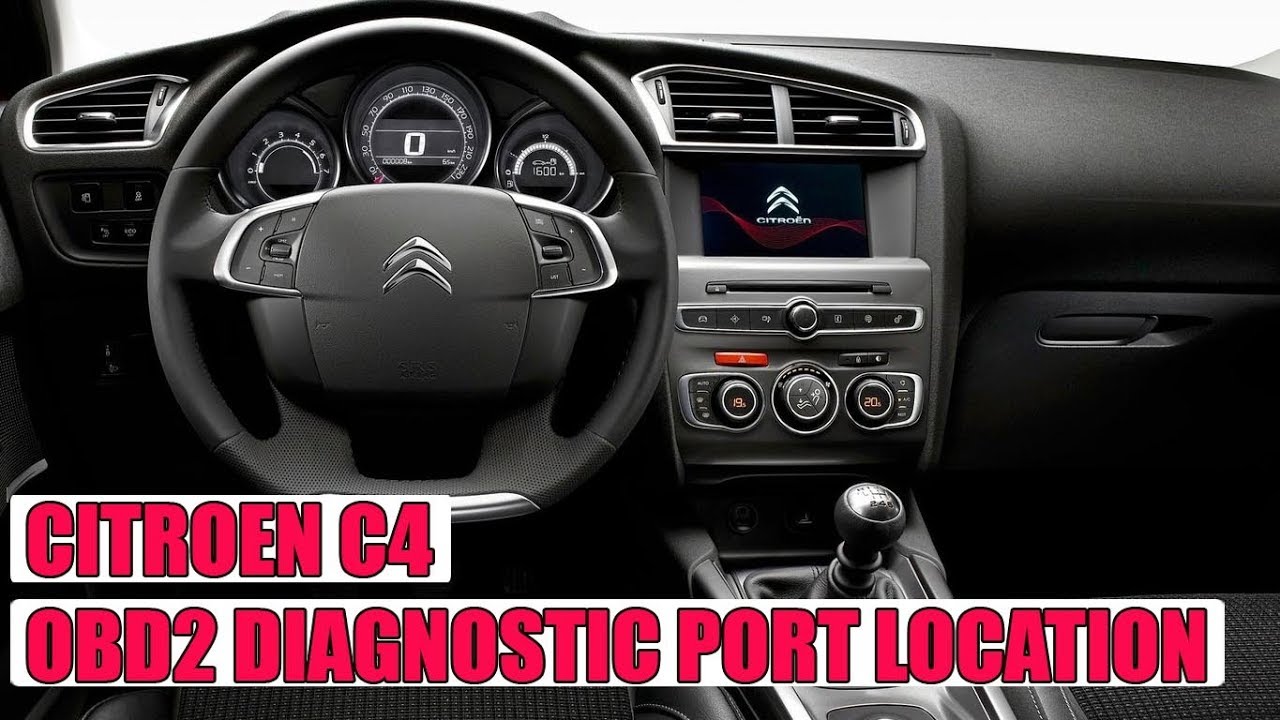 Где находится OBD2 в Citroen C4?