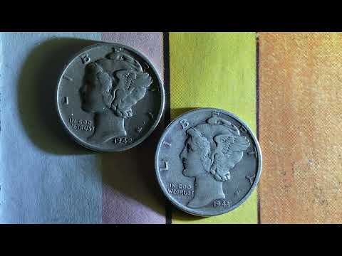 AMAZING 1942 AND 1943 MERCURY DIMES! BEAUTIFULLY DESIGNED 90% SILVER AMERICAN COINS! SUBSCRIBE!