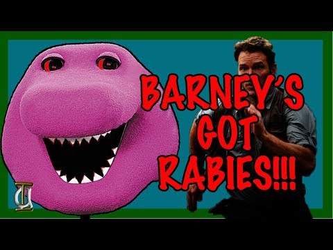 Barney's got rabies - Jurassic/Barney parody - stick figures