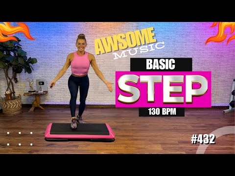 BASIC STEP AEROBICS - CARDIO STEPPER - 130 BPM - EASY TO FOLLOW - 432