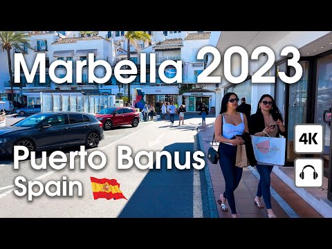 Marbella 🇪🇸 Playa Puerto Banus [ 4K ] Walking Tour