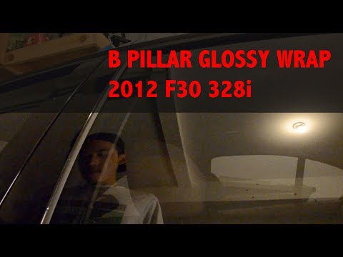 BMW F30 B Pillar Vinyl Wrap Glossy Black