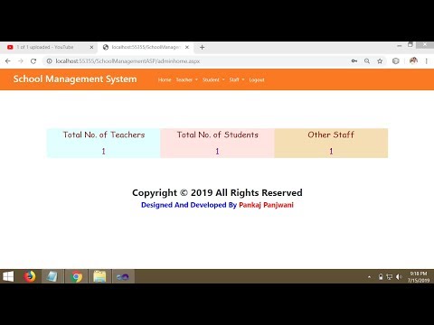 School Management System Project ASP NET C Bootstrap By Pankaj Panjwani