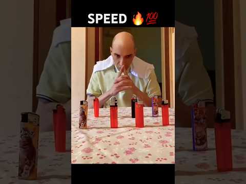 Fastest Man Grabs 8 Lighters With Lightning Speed ⚡️ #shorts #fast  #amazing