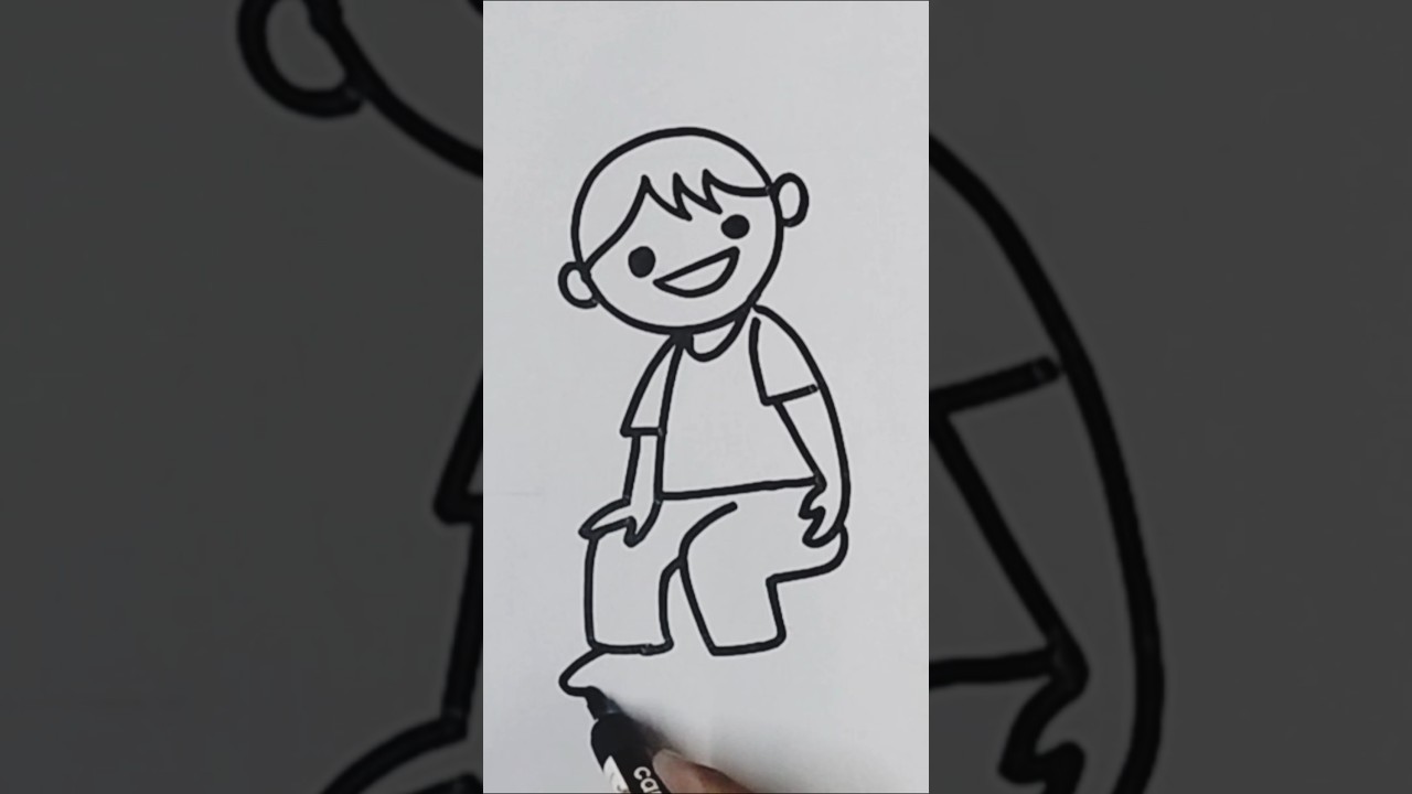 Draw a boy sitting with some easy steps #draw_with_ankan #howtodraw