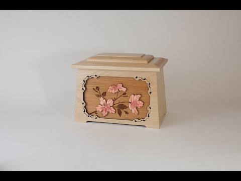 Flower Inlay Art Wood Cremation Urn Series