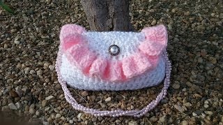 Crochet Little Girls Handbag | Bag-O-Day Crochet TUTORIAL #91 Subtitles Available 21 Languages