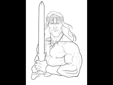SPEED DRAWING CARICATURA (CONAN O DESTRUIDOR)