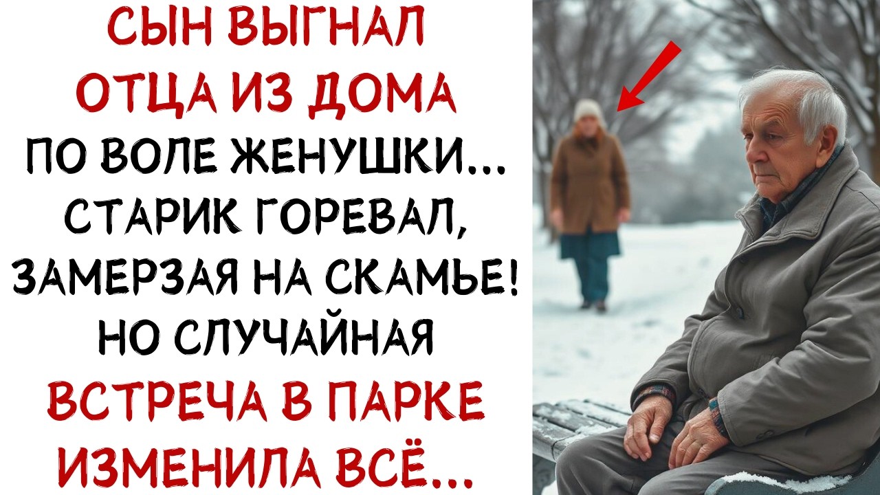 Сын выгнал отца из дома по воле жены...Старик замерзал на скамье, но встретив её... ИСТОРИИ ИЗ ЖИЗНИ