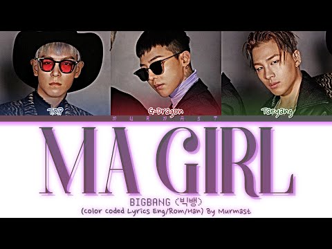 BIGBANG (TAEYANG) - MA GIRL (feat. GD&TOP) Lyrics (Color Coded Lyrics Eng/Rom/Han)