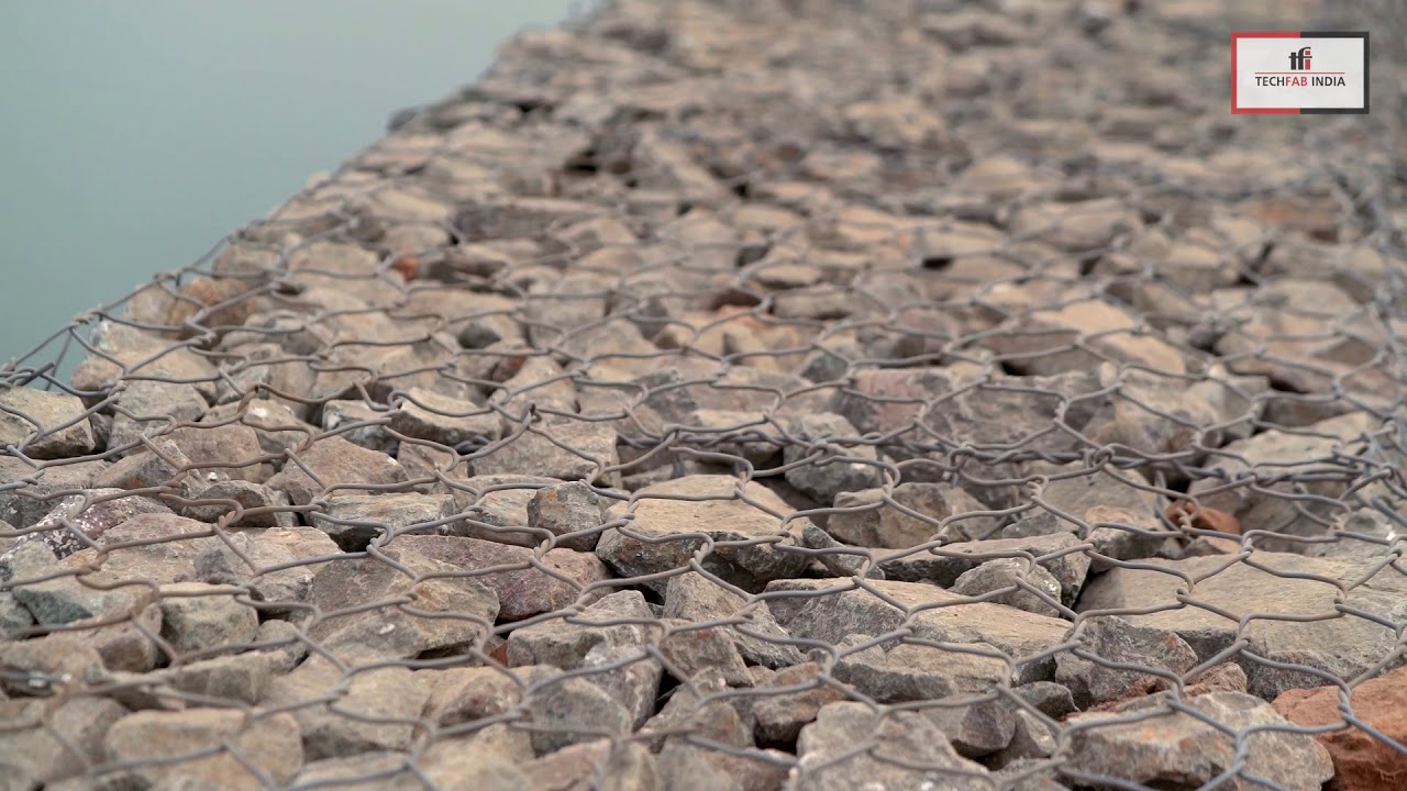 Reinforced Soil Wall with TechFab Metal Gabion facing for Water Front Structures