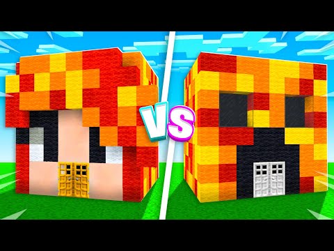 Minecraft House Battle vs My Little Sister! (Boy vs Girl)