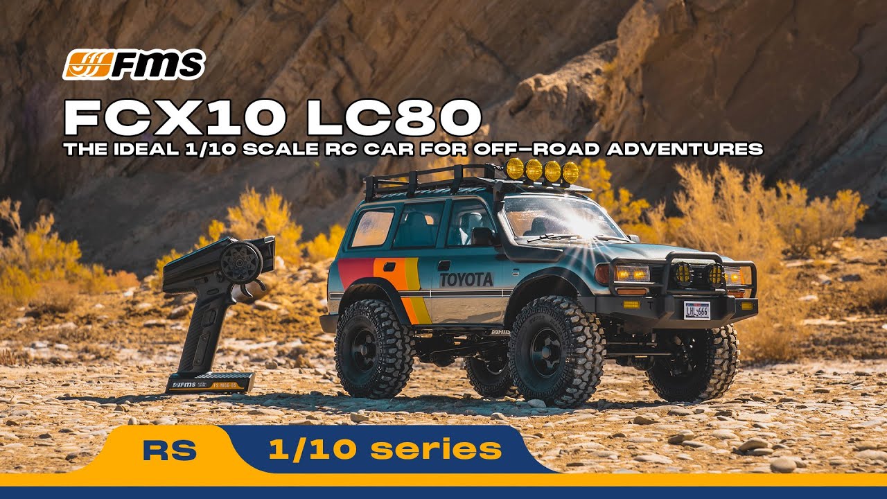1:10 LC80 RC Crawler | RTR 4WD, Roof Rack, Lights | FMS