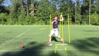 How to Play Quarterback: Improving Throwing Technique Without a Ball Drill 4–Crossover Balance Hitch