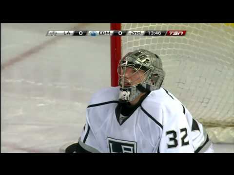 Jonathan Quick nice save on Nail Yakupov. Jan 24th 2013