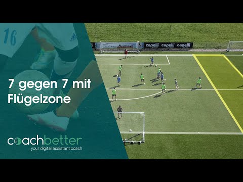 Neue Fußballübung ⚽ | 7 gegen 7 mit Flügelzone | coachbetter