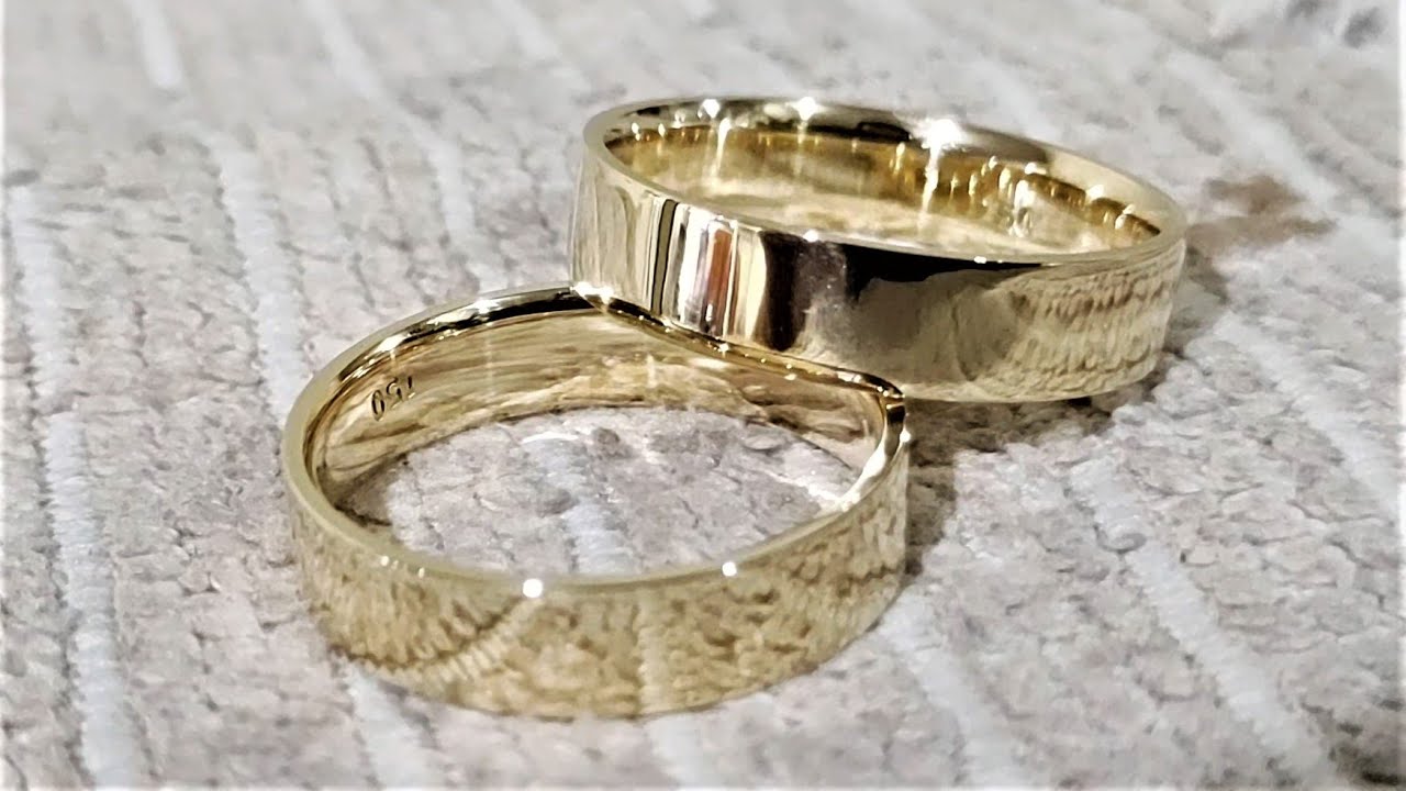 Confecção artesanal de par de alianças em ouro 18k