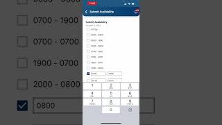 Submitting Availability in the Mobile App