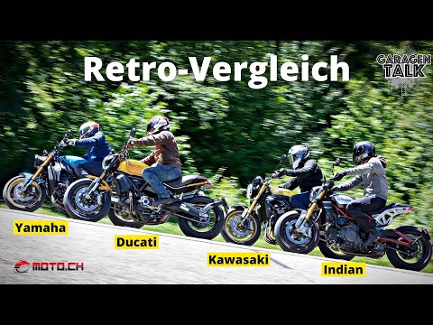 Retro-Vergleich - Ducati Scrambler 1100 gegen Indian FTR, Kawasaki Z900RS SE und Yamaha XSR 900