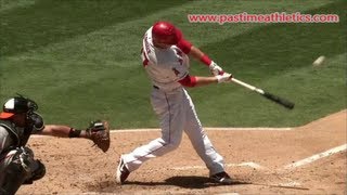 Mike Trout Hitting Mechanics Slow Motion Baseball Swing - 10000fps LA Angels MLB home run