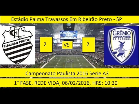 Campeonato Paulista 2016 Serie A3 Comercial 2 x 2 Grêmio Catanduvense - JOGO COMPLETO