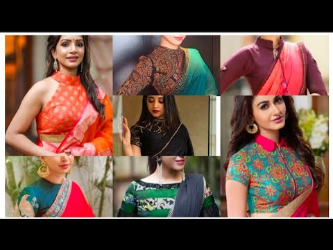 New Model High Neck Cotton Blouse Front Neck Designs/Office Wear High Neck Cotton Blouse Designs