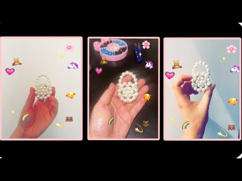 Mini Gift pearl Bag keychain for Girls || mini pouch for Dolls || How to make Key holder tutorial.