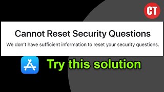 Cannot reset security questions insufficient information apple - Fixed | Computer Today