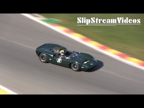 1965 Lola T70 MKI spyder in action! Very brutal V8 sound at Spa-Francorchamps [28-03-2014]