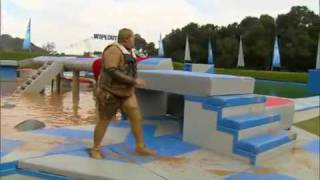LOL Fat Gay Man On Wipe Out Busts His Azz During Obstacle Game Show!