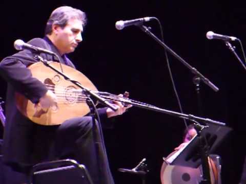 The New  York Arabic Orchestra' Bassam Saba playing an oud solo at Symphony Space, Feb 12, 2011